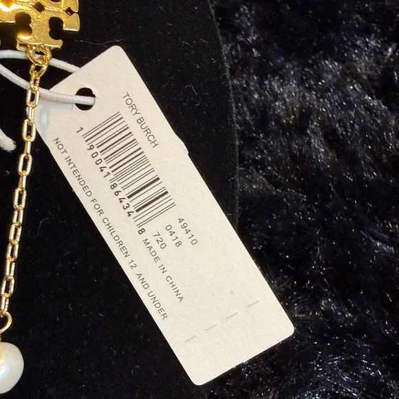 Tory Burch Gold and Pearl Necklace 22in drop - Picture 3 of 4